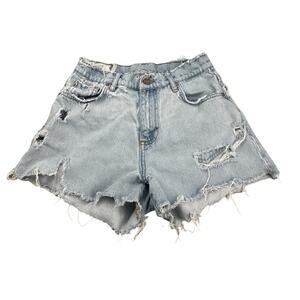 Marine Layer Sasha Distressed Denim Cutoff Shorts Light Wash Raw Hem Women’s 26